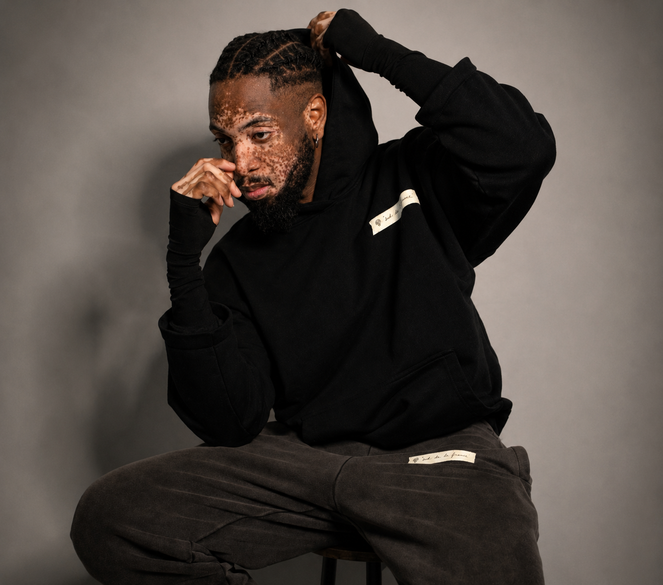 ART sdlf double Black hoodie